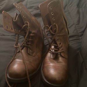 Brown zip boots